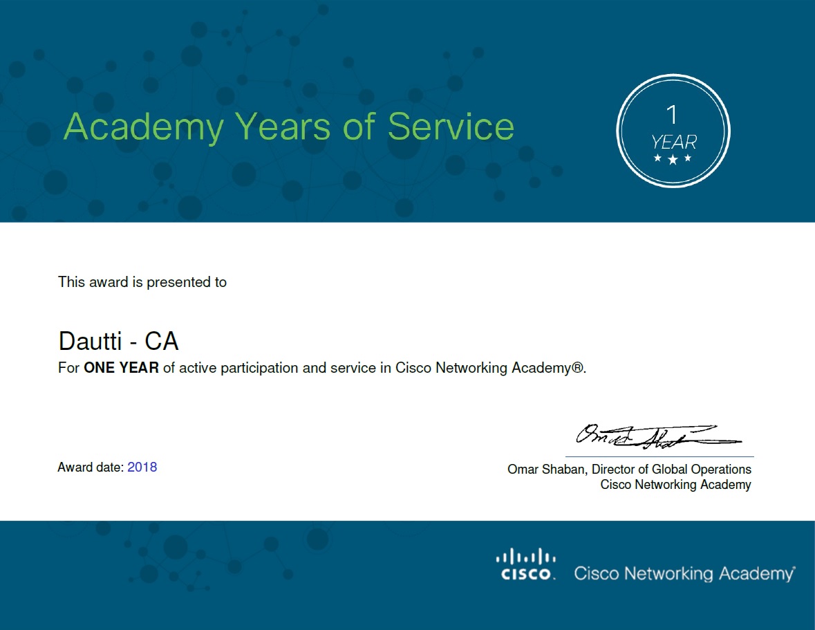 Përvjetori i parë i Cisco Networking Academy @Dautti