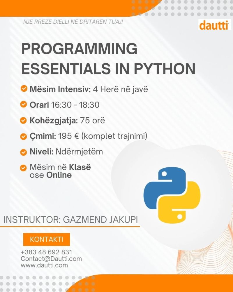 Hapet Regjistrimi për Programming Essentials in Python